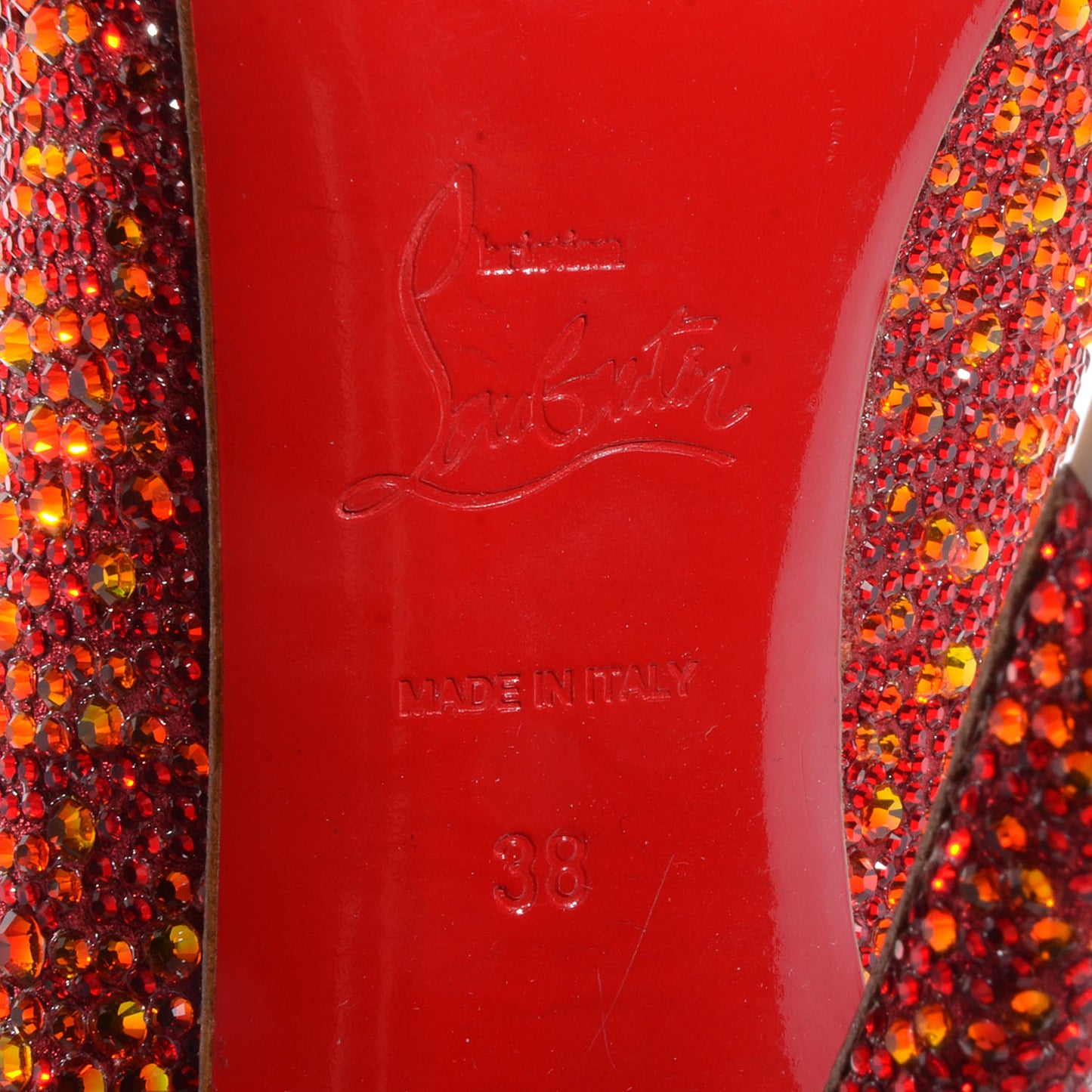 Strass Lady Claude 120 Pumps 38 Fire Opal