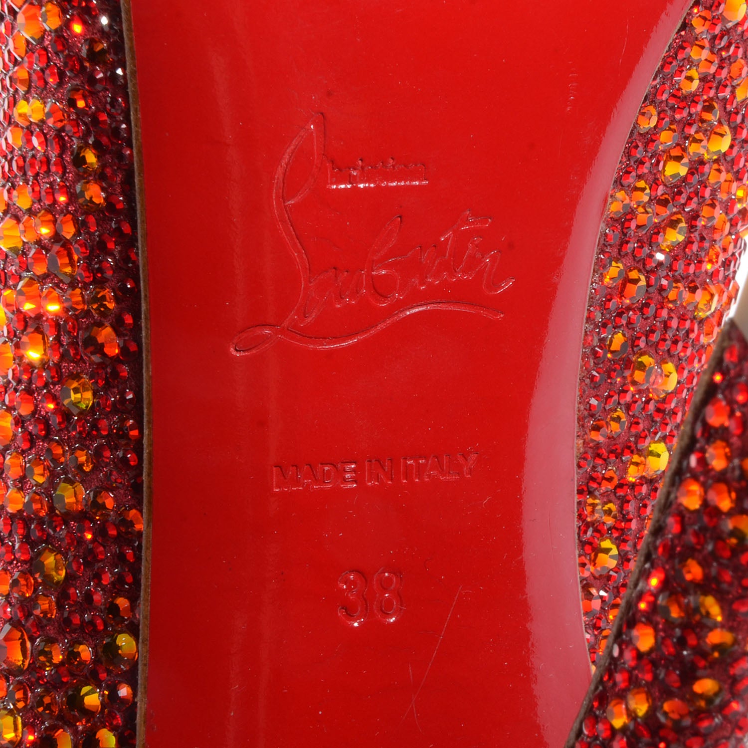 Christian Louboutin Strass Lady Claude 120 Pumps 38 Fire Opal 5 of 6