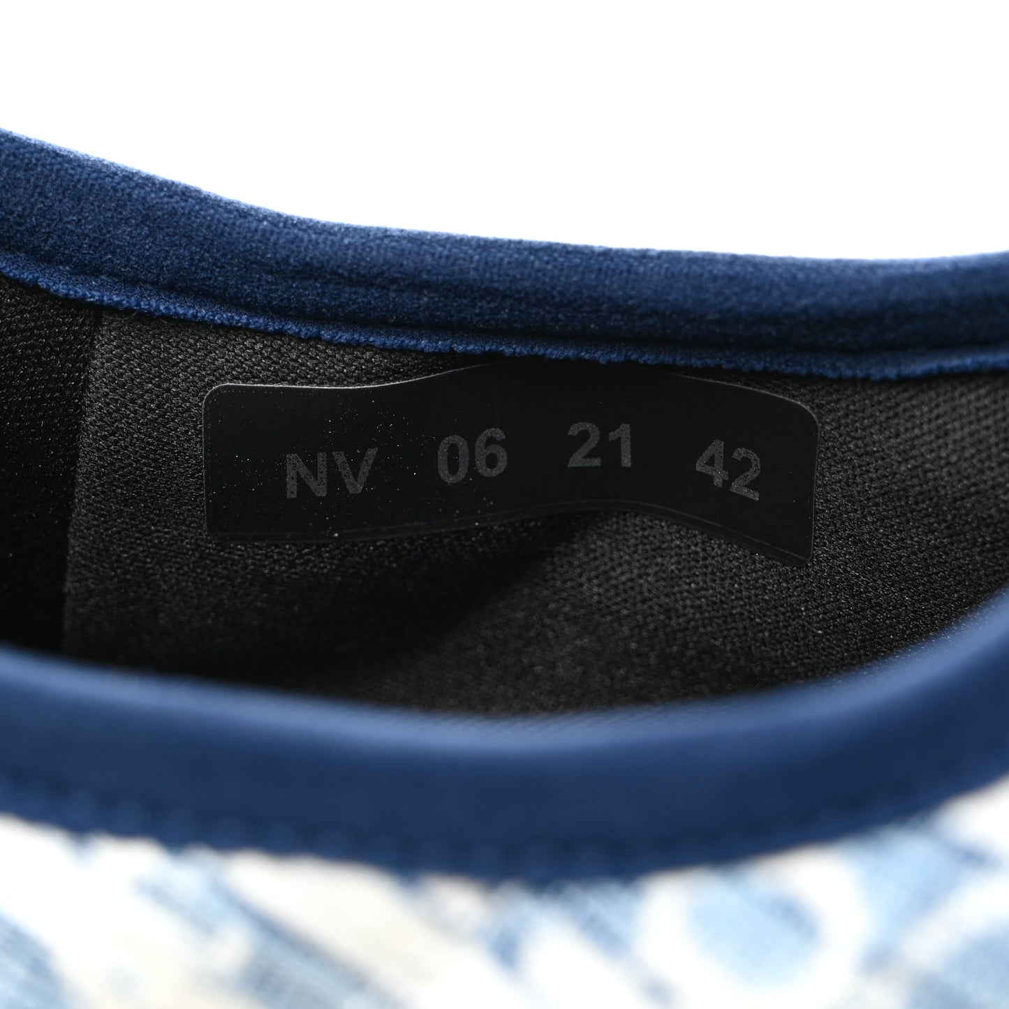 Nylon Oblique Mens Puffy Slippers 42 Blue White