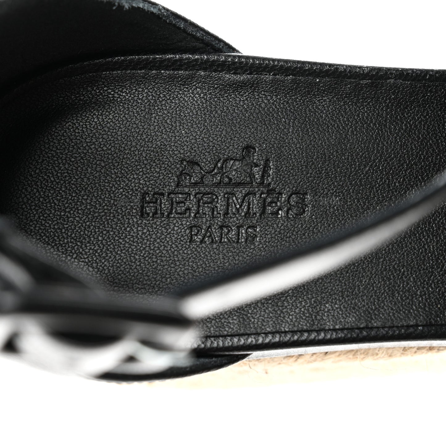 Goatskin Elda Espadrille Wedge Sandals 39 Black