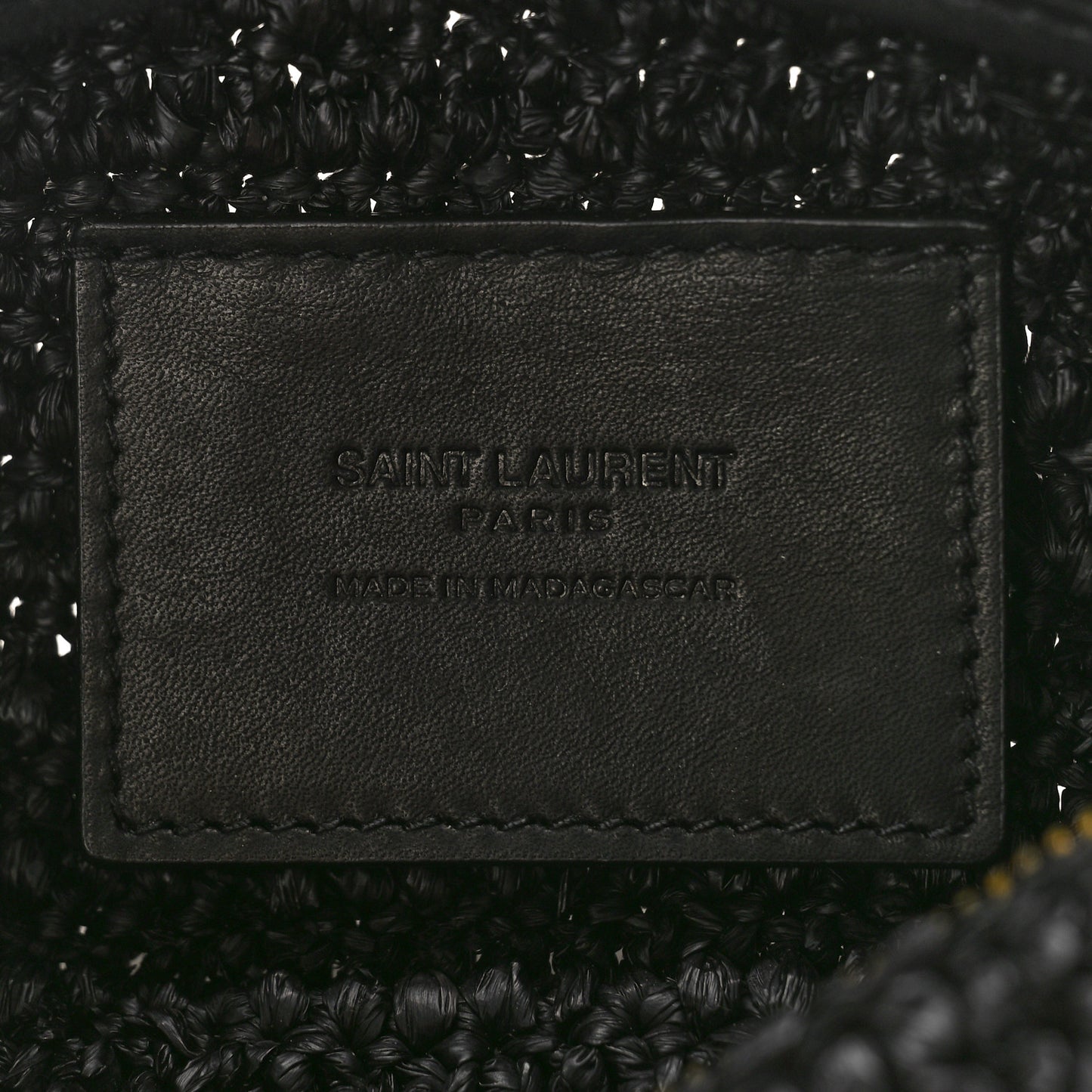 Raffia Monogram Small Cassandre Cylinder Bag Black