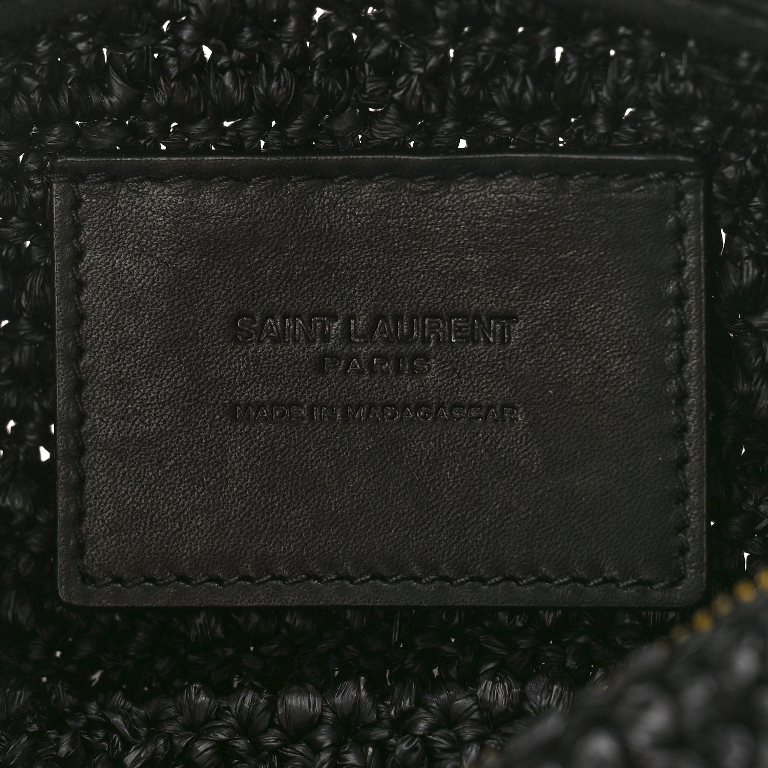 Saint Laurent Raffia Monogram Small Cassandre Cylinder Bag Black 6 of 8