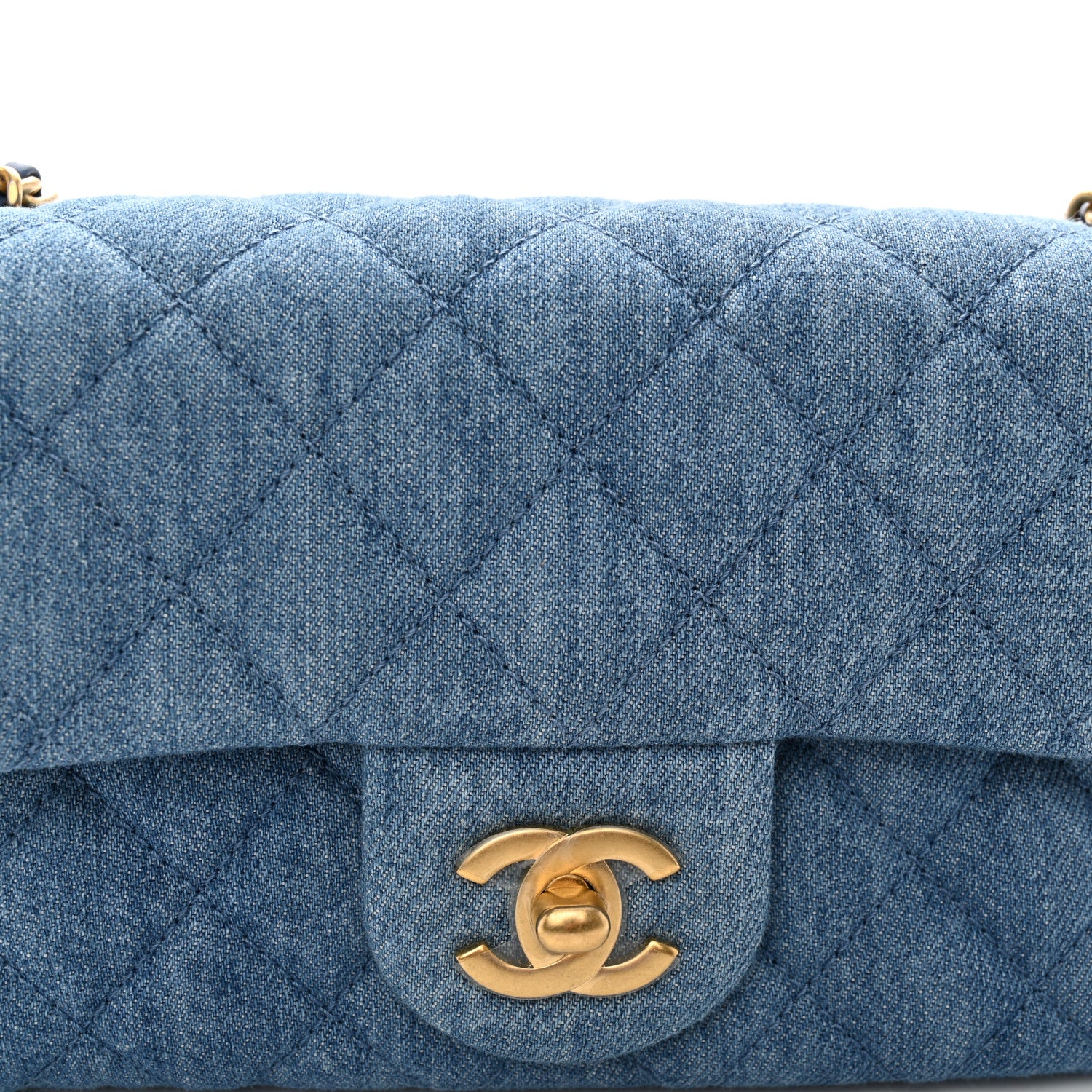 Chanel Denim Quilted Mini Pearl Crush Rectangular Flap Blue 8 of 12