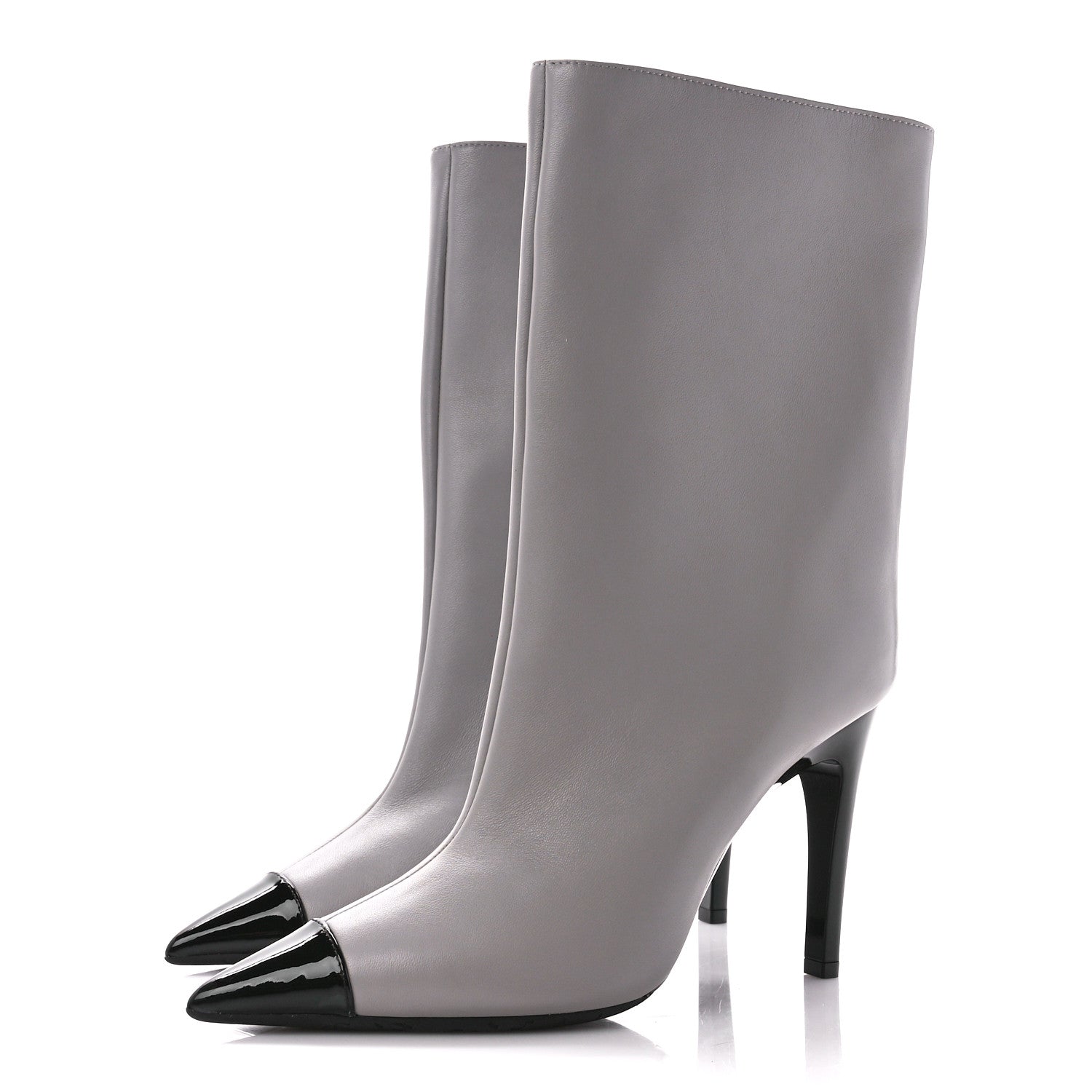 Jimmy Choo Nappa Cierra 100 Ankle Boots 37 Grey Black 3 of 8