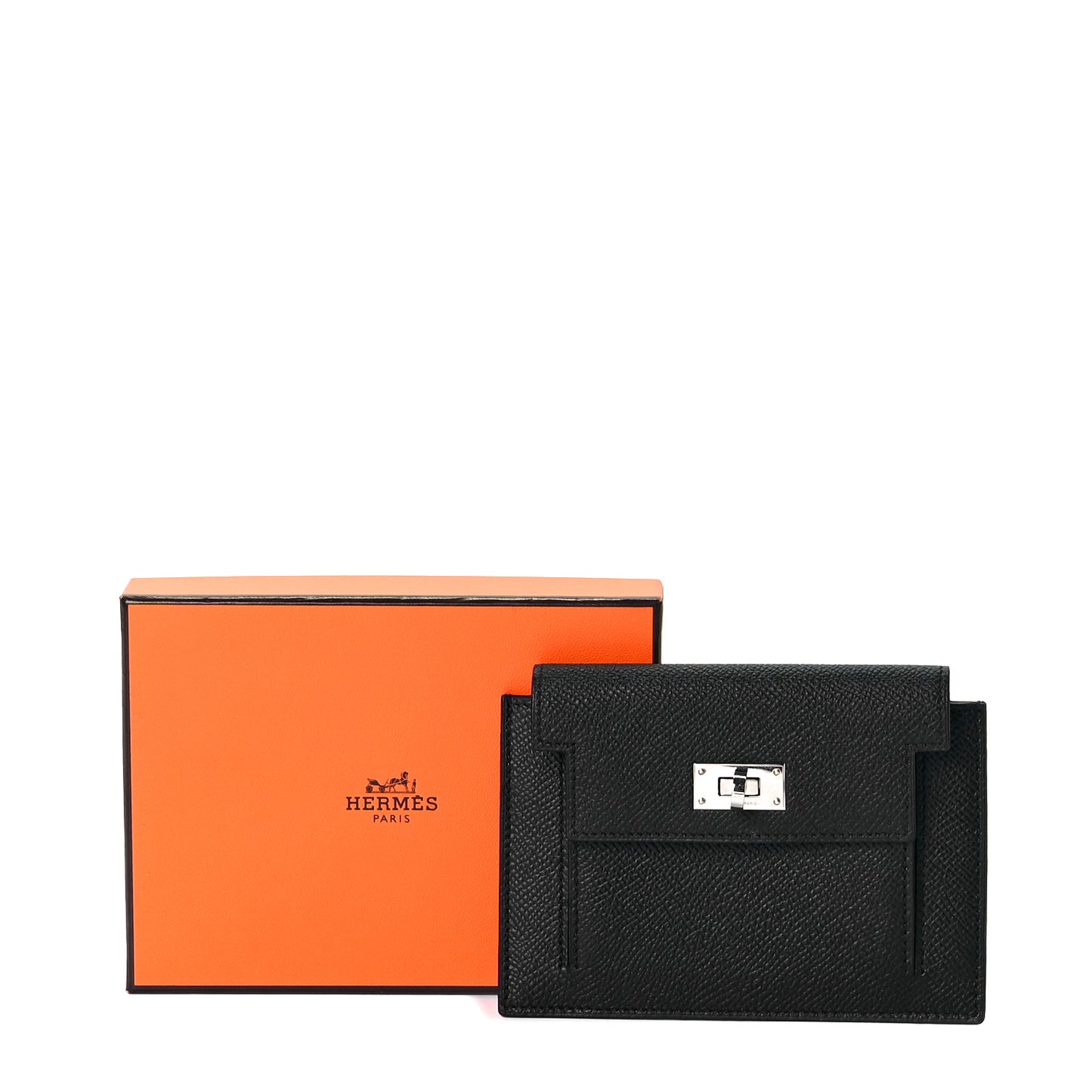 Epsom Kelly Pocket Compact Wallet Black