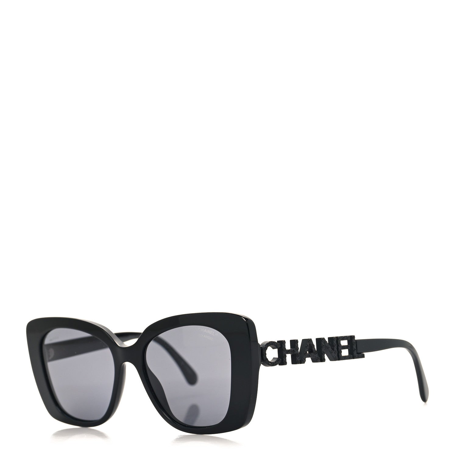 Chanel Acetate Strass Polarized Square Sunglasses 5422-B Black 1 of 7