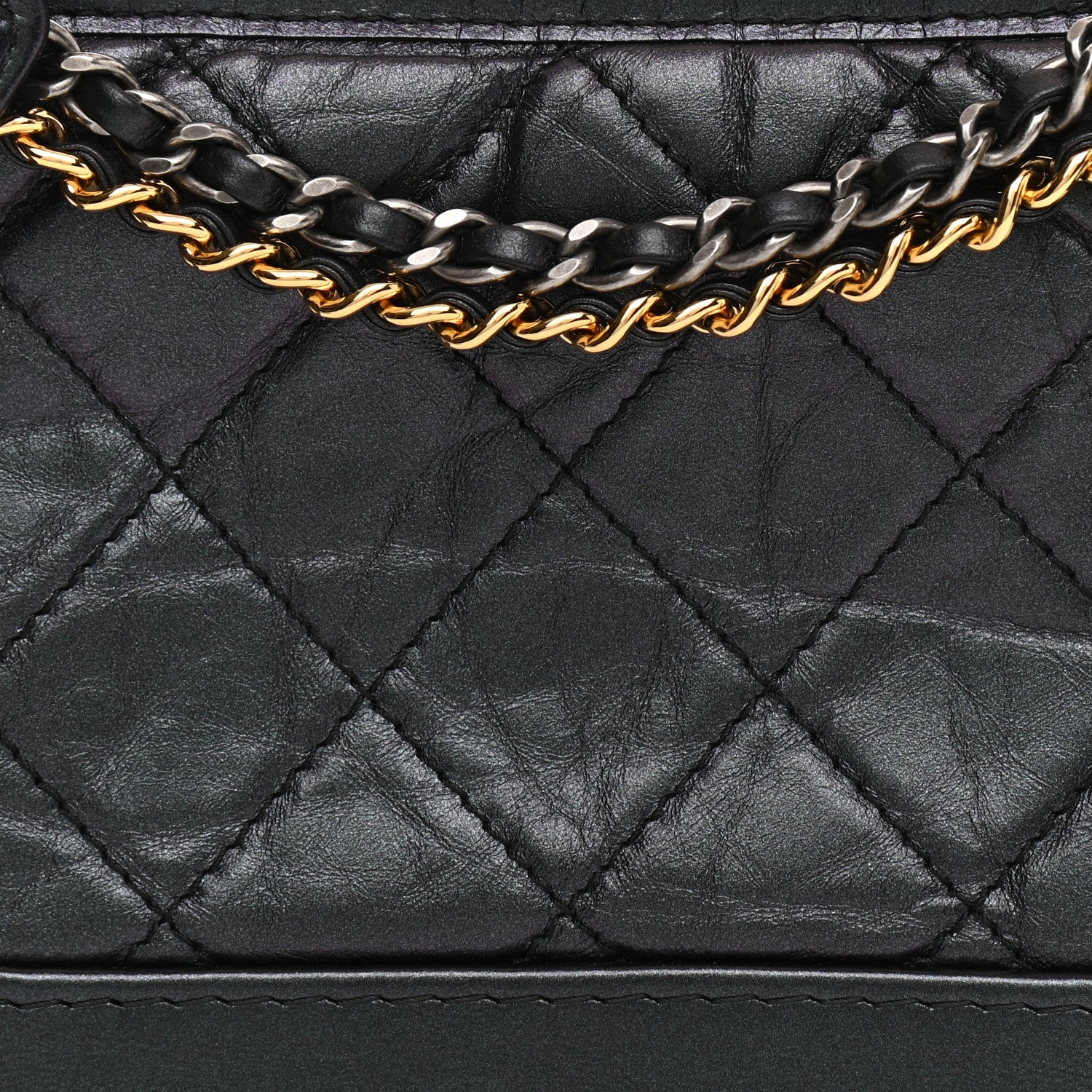Chanel Iridescent Aged Calfskin Quilted Small Gabrielle Hobo Black 14 of 21