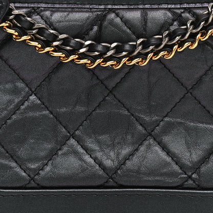 Chanel Iridescent Aged Calfskin Quilted Small Gabrielle Hobo Black 14 of 21