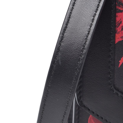 Prada City Calf Floral Lipstick Print Severine Flap Shoulder Bag Rosso Black 17 of 17