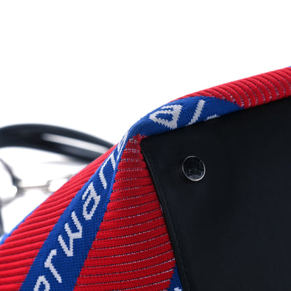Alexander Wang Knit Jacquard Diagonal Logo Roxy Tote Red Blue 9 of 10