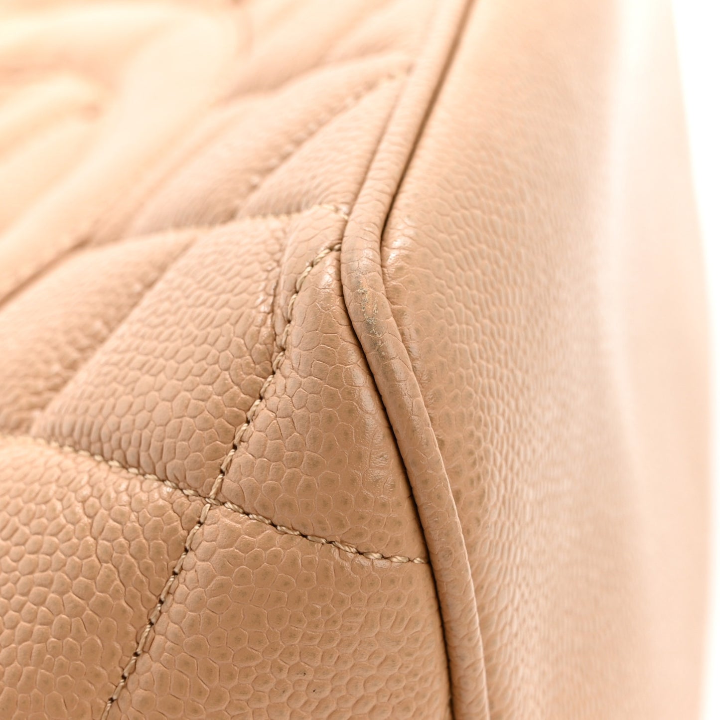 Caviar Quilted Medallion Tote Beige