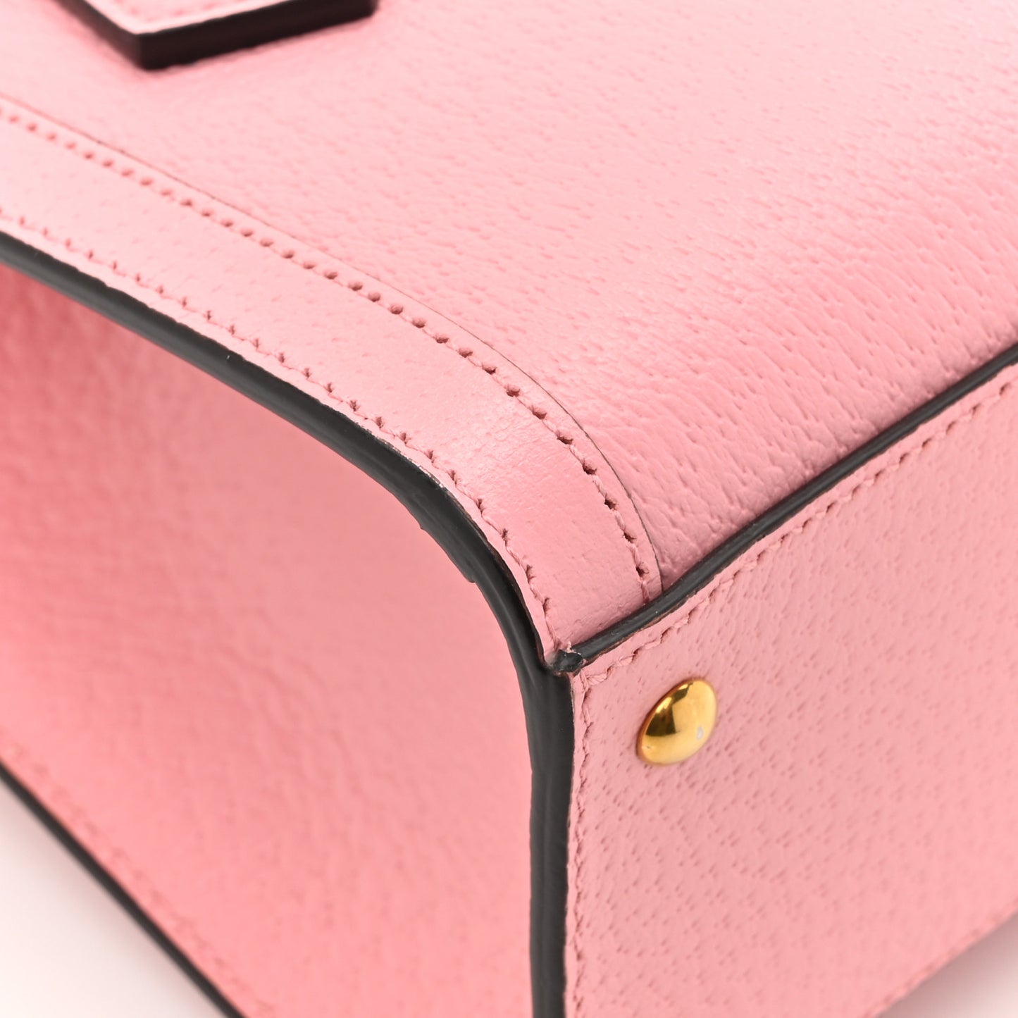 Textured Dollar Calfskin Web Mini Diana Tote Bag Wild Rose Black