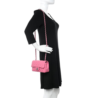 Chanel Lambskin Quilted Mini Rectangular Flap Pink 2 of 17