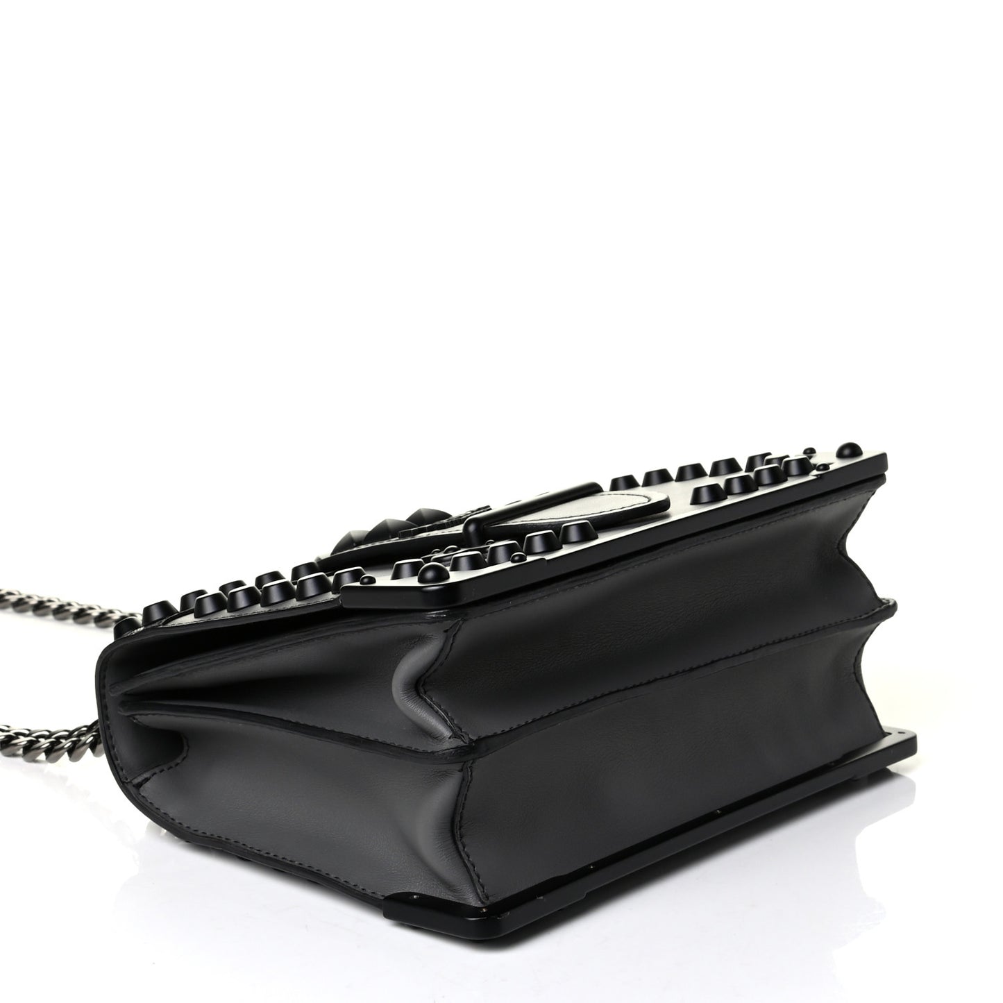 City Calfskin Saffiano Studded Cahier Bag Mercurio