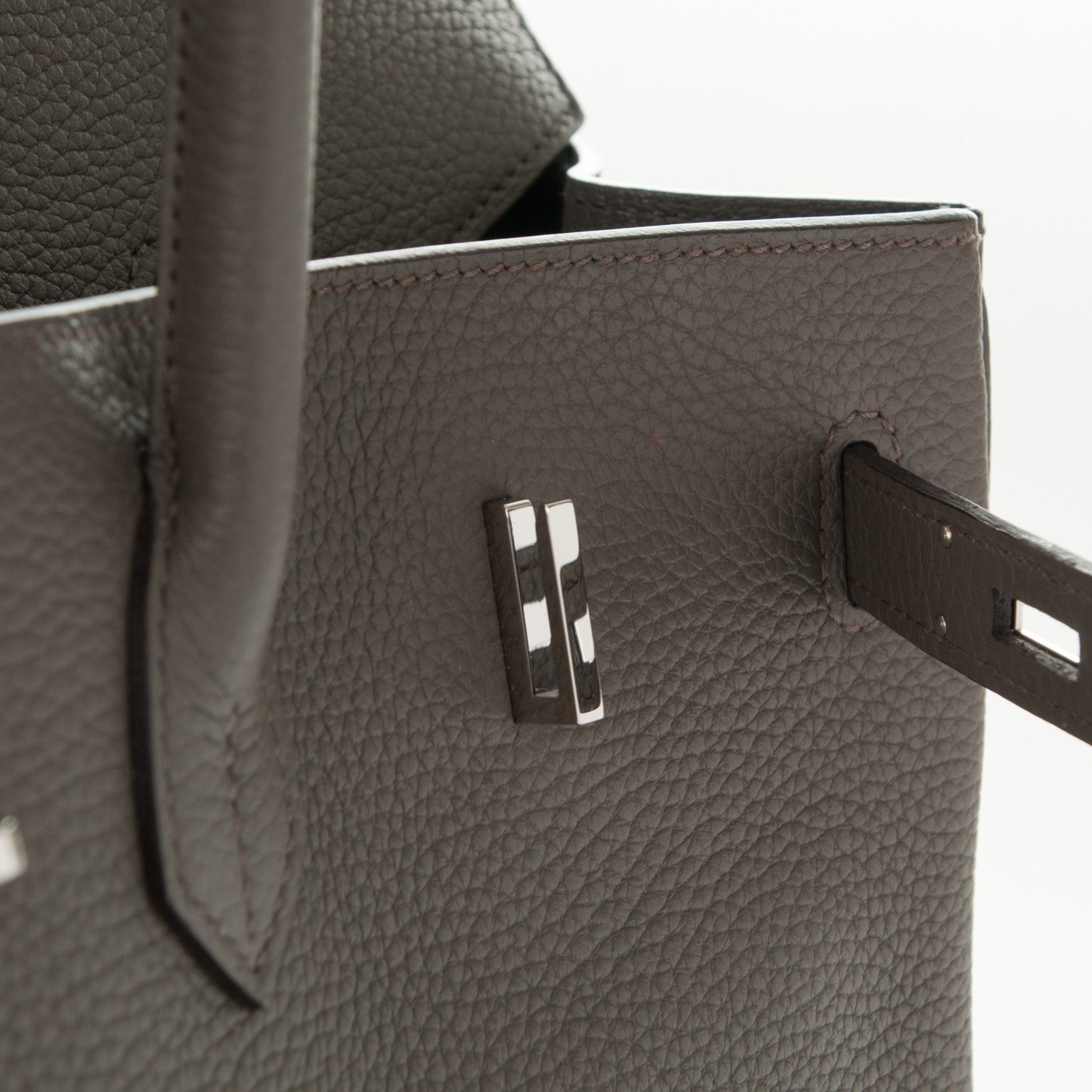 Hermes Taurillon Clemence Birkin 40 Etain 19 of 26