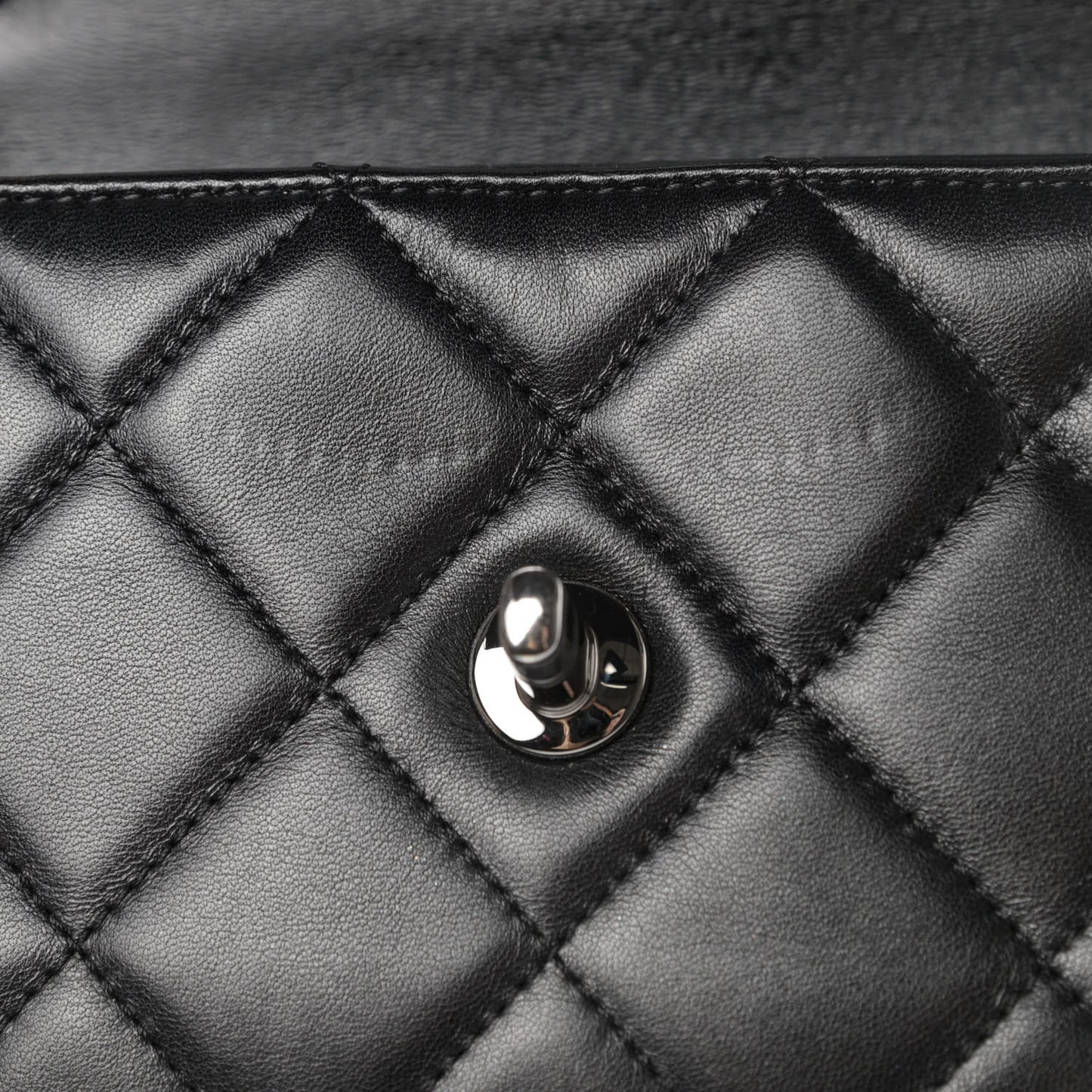 Lambskin Quilted Small Trendy CC Dual Handle Flap Bag Black