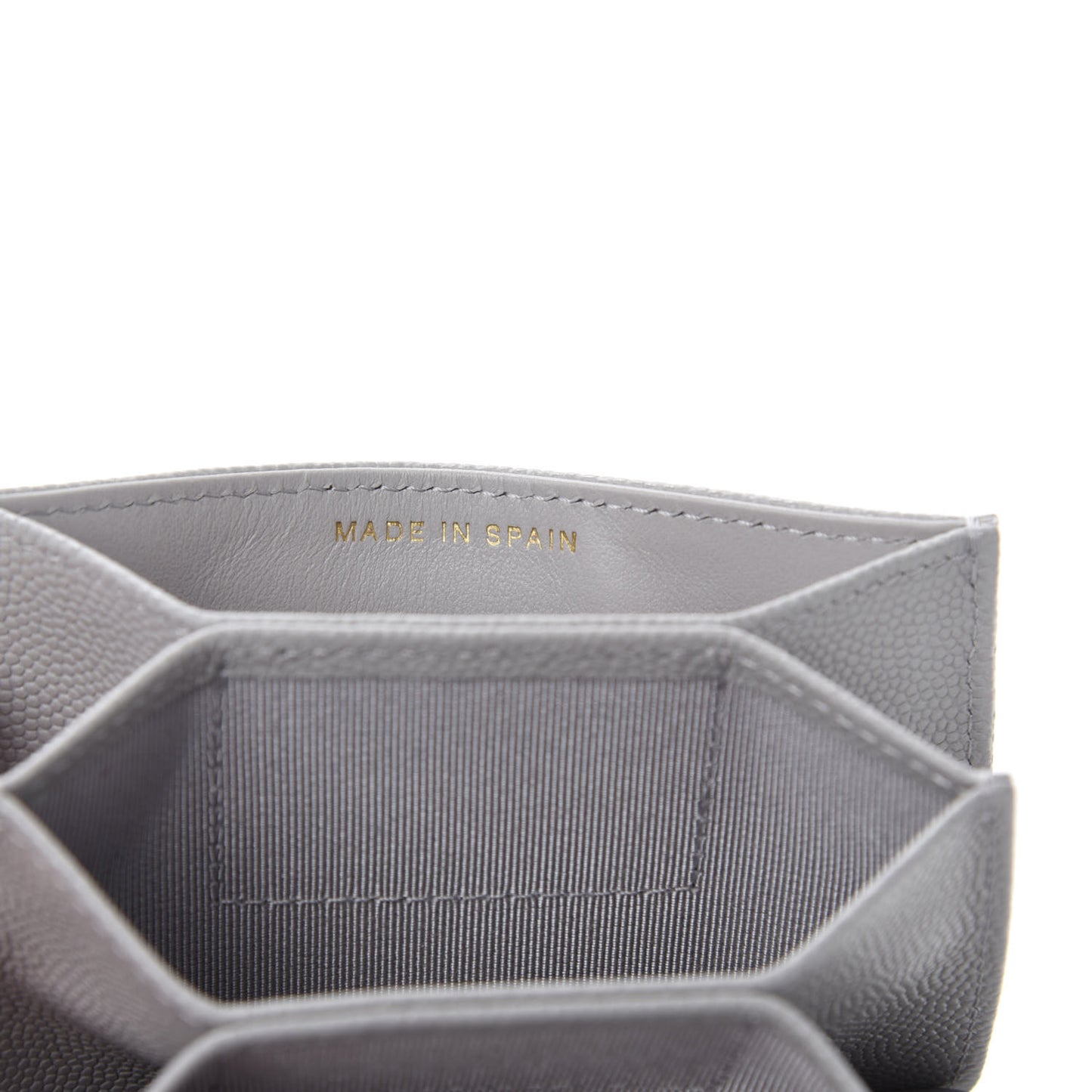 Caviar Quilted Flap Card Holder On Chain Grey