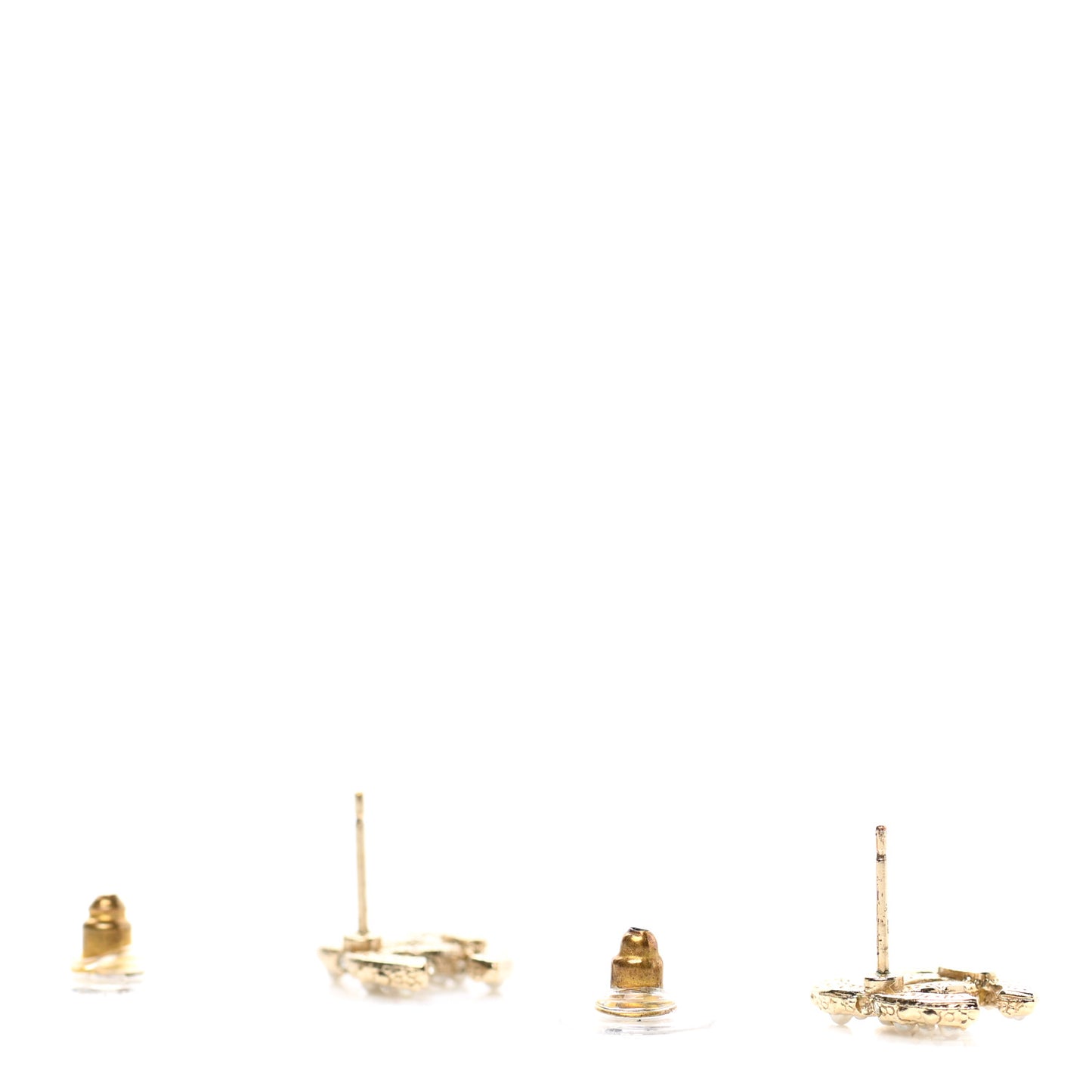 Pearl Crystal CC Earrings Light Gold