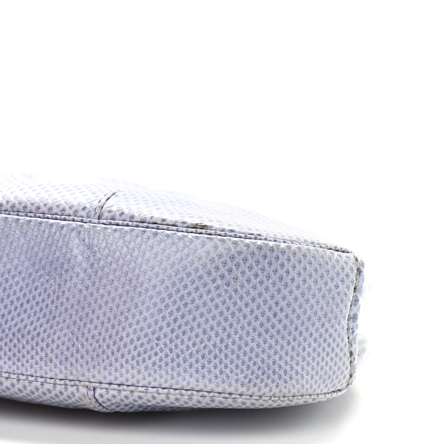 Judith Leiber Lizard Embossed Pleated Evening Bag Blue Grey Gold 8 of 8