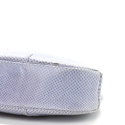 Judith Leiber Lizard Embossed Pleated Evening Bag Blue Grey Gold 8 of 8