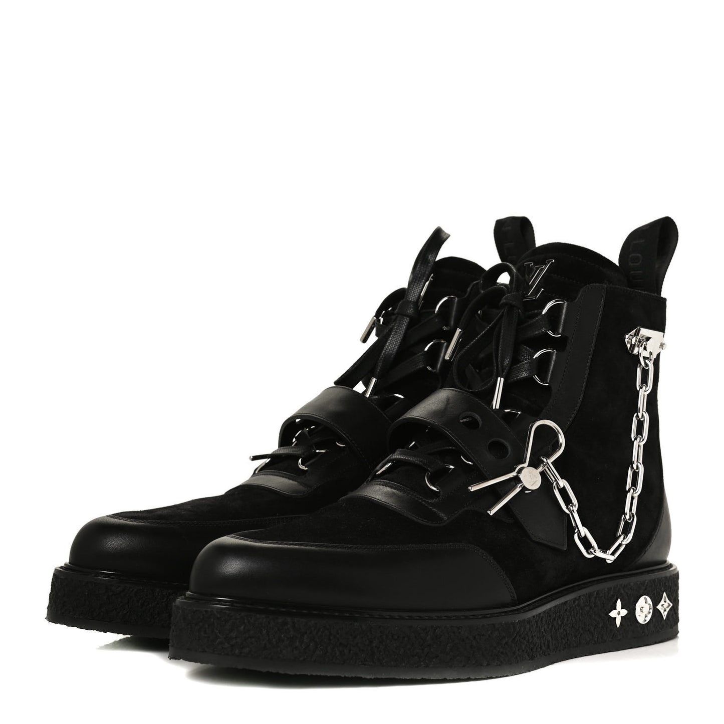 Calfskin Suede Mens Creeper Ankle Boots 9.5 Black