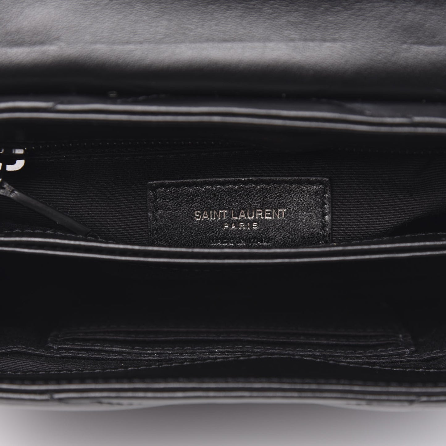 Calfskin Y Quilted Monogram Toy Loulou Crossbody Bag Black