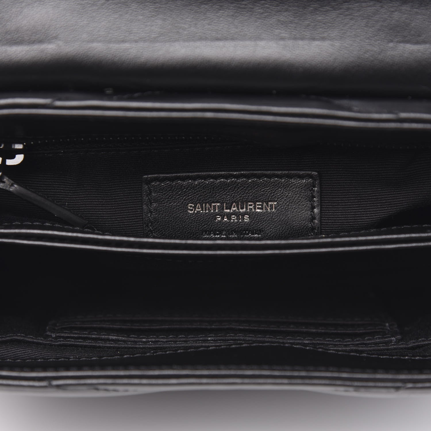 Saint Laurent Calfskin Y Quilted Monogram Toy Loulou Crossbody Bag Black 7 of 11