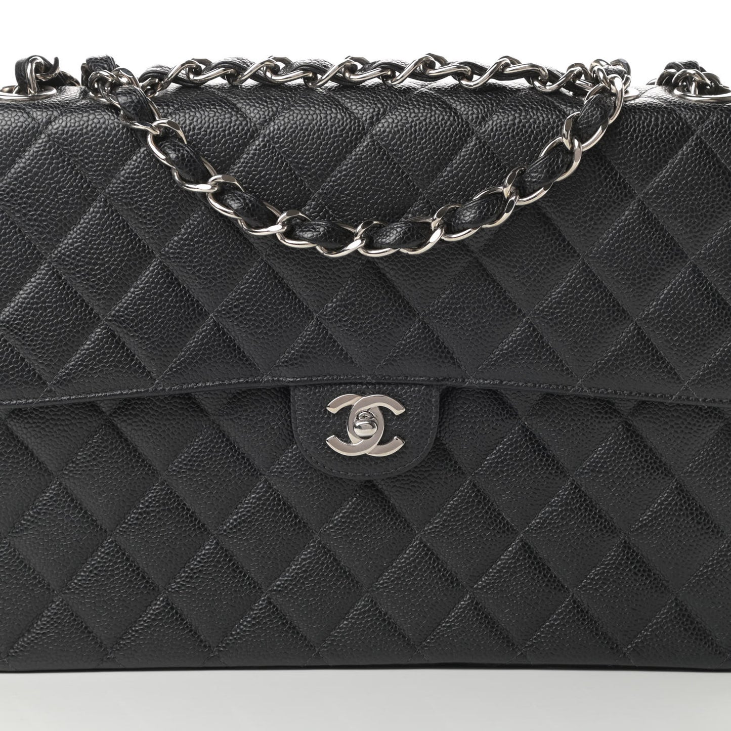 Caviar Quilted Jumbo Single Flap Black