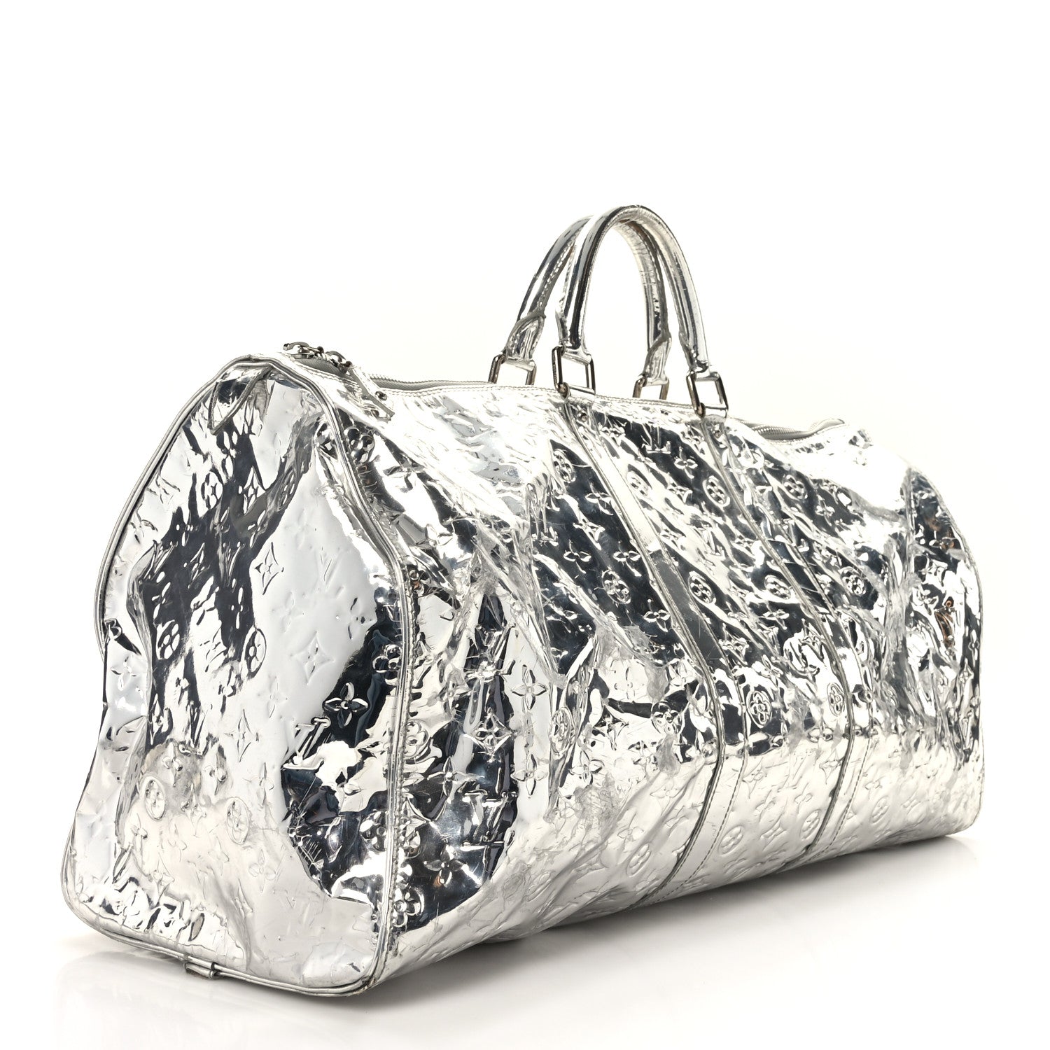 Louis Vuitton Monogram Miroir Keepall 55 Silver 2 of 15