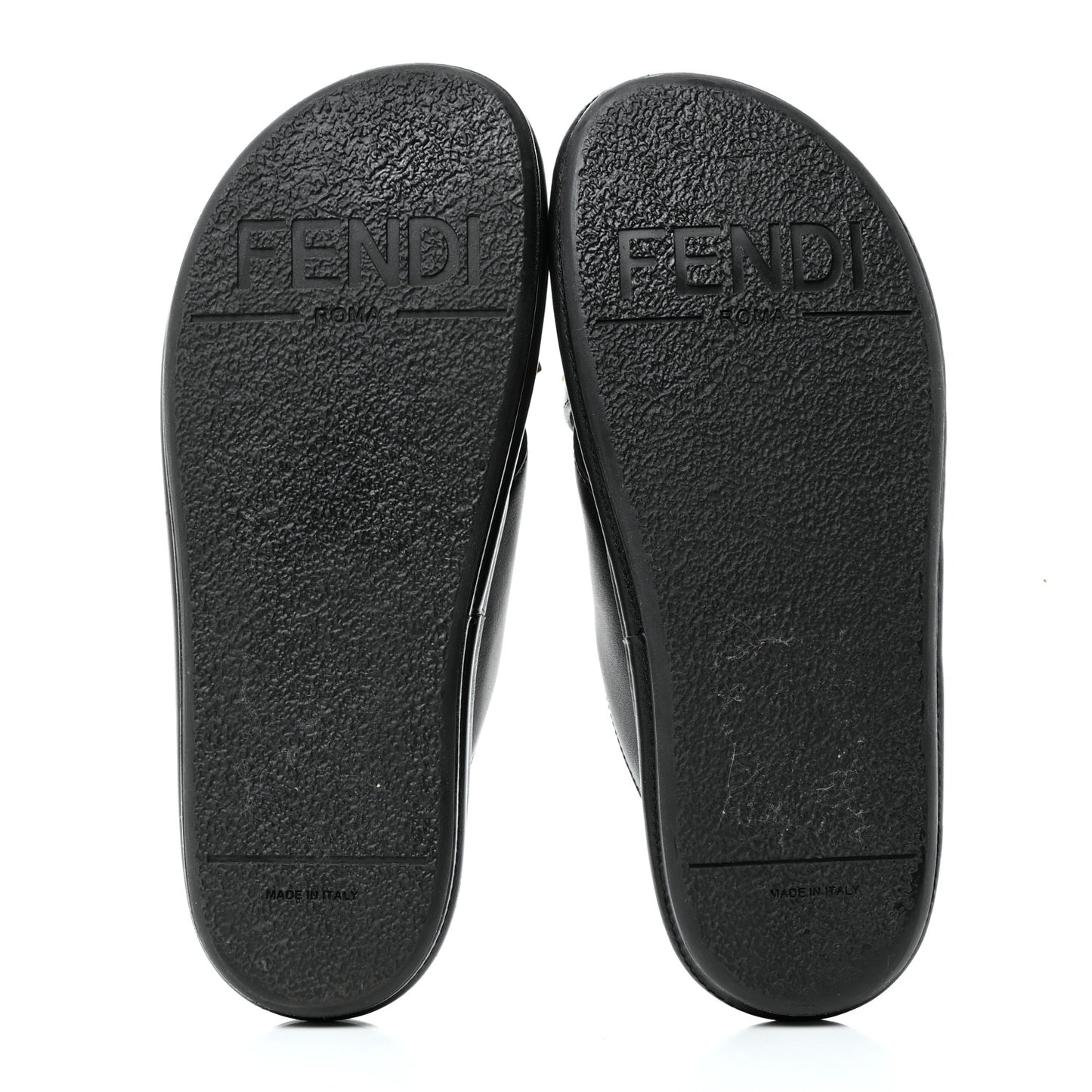 Vitello Womens Fendigraphy Slide Sandals 38.5 Black