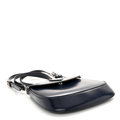 Prada Spazzolato Mini Cleo Flap Adjustable Strap Shoulder Bag Navy 4 of 11