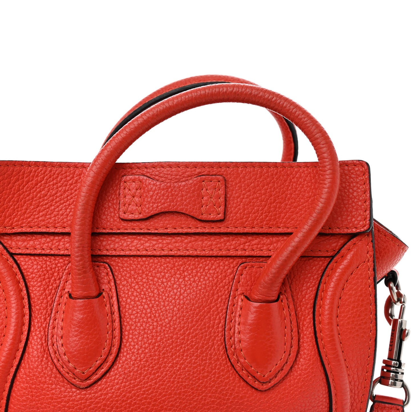 Drummed Calfskin Nano Luggage Red