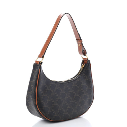 Celine Triomphe Canvas Calfskin Ava Shoulder Bag Tan 3 of 4