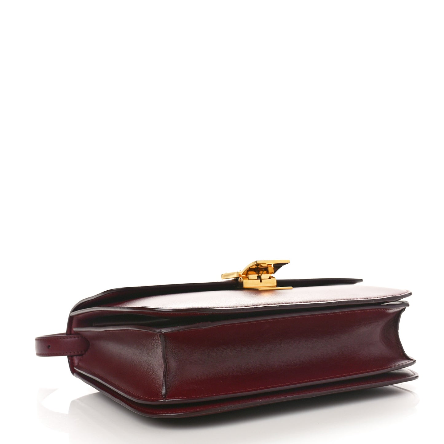 Box Calfskin Medium Classic Box Flap Bag Burgundy