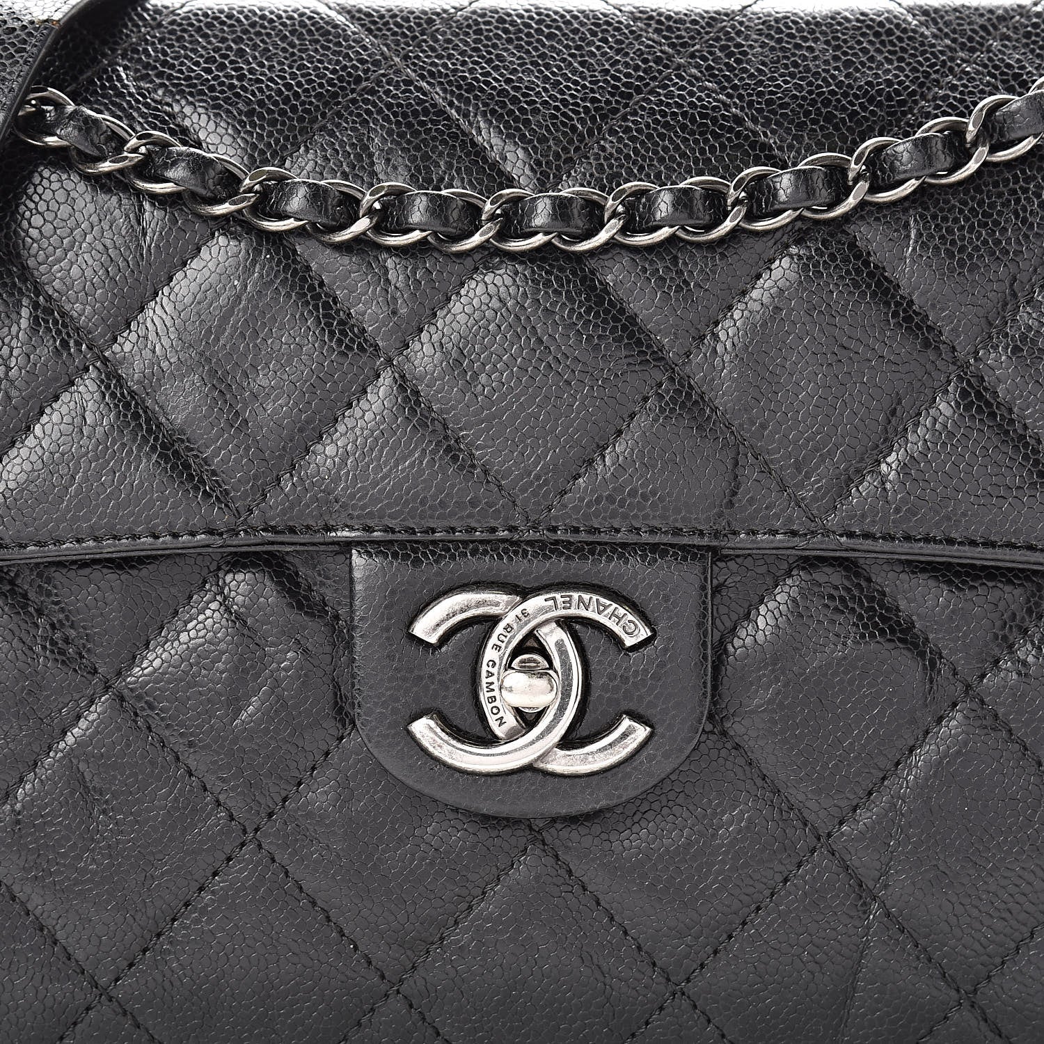 Chanel Crumpled Grained Calfskin Medium CC Crave Flap Black 8 of 13
