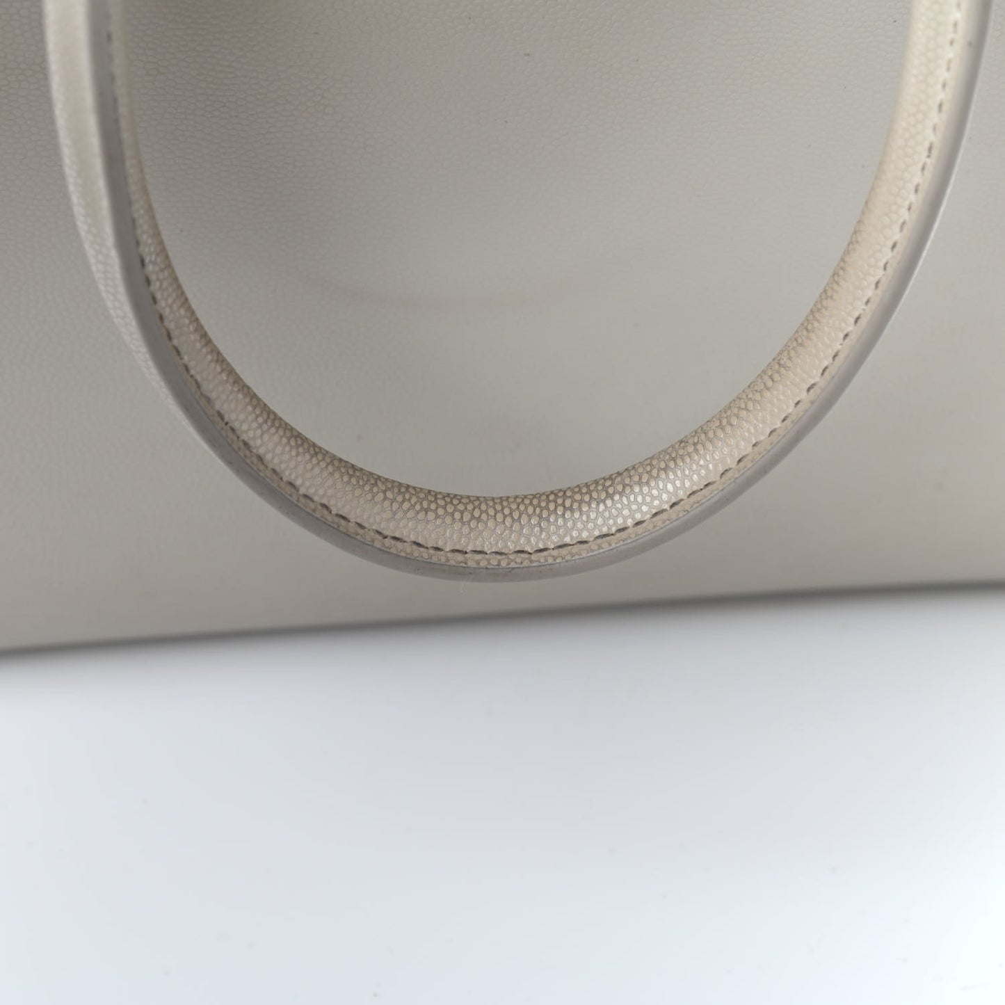 Shiny Calfskin Small Uptown Tote Crema Soft