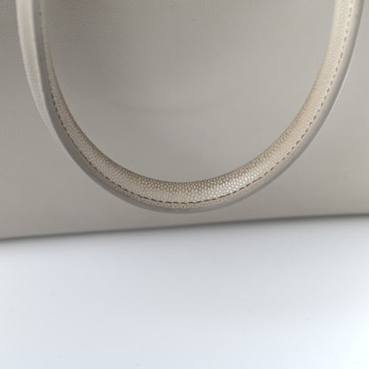 Saint Laurent Shiny Calfskin Small Uptown Tote Crema Soft 10 of 11