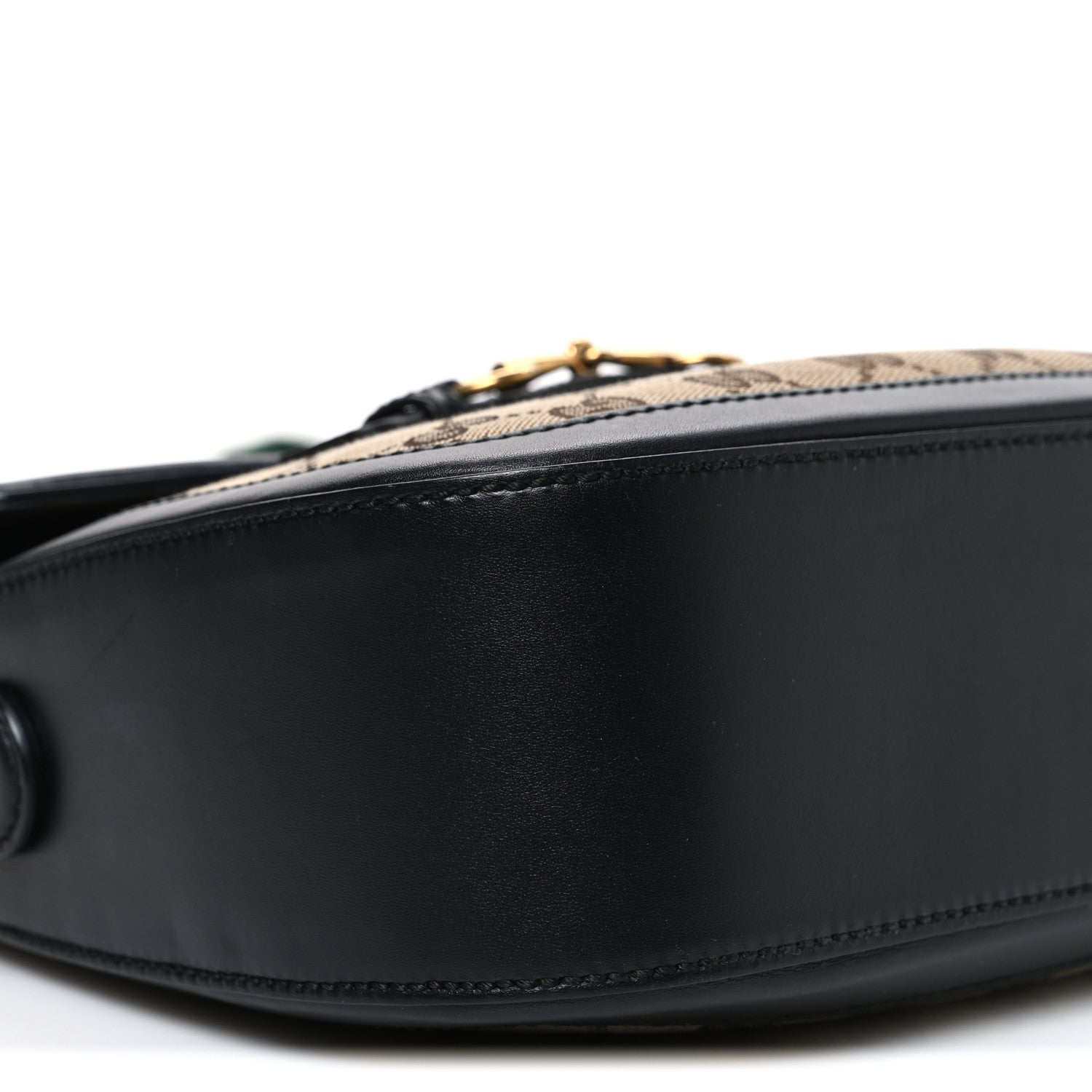 Gucci Monogram Ruinart Calfskin Medium Lady Web Shoulder Bag Beige Ebony Black 9 of 10