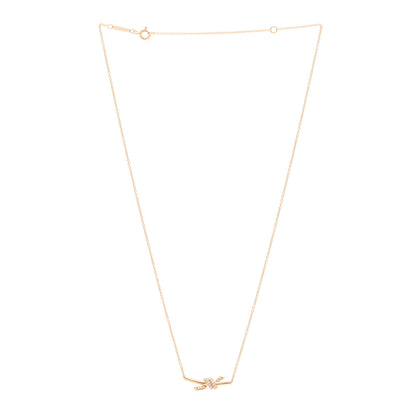 Tiffany 18K Rose Gold Diamond Small Knot Necklace 3 of 4