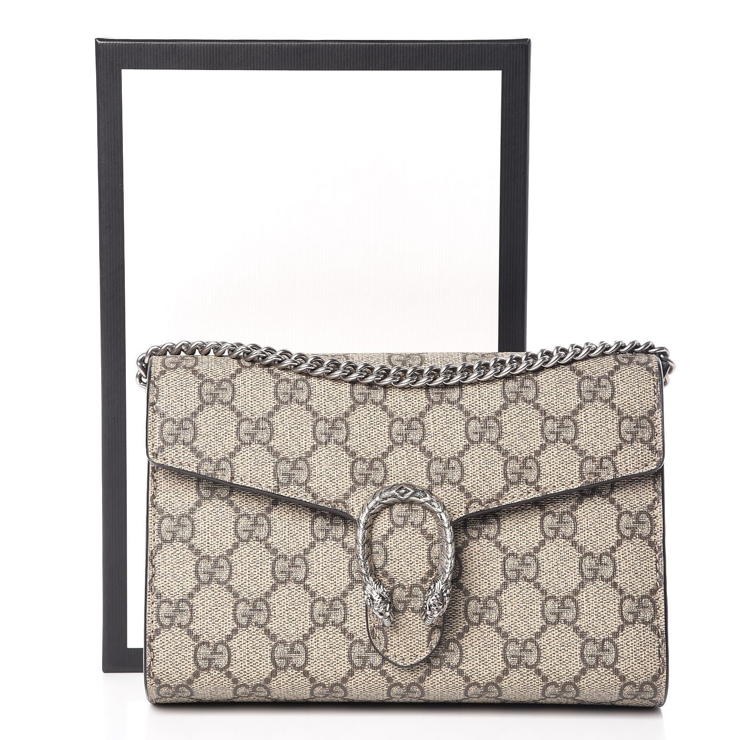 Gucci GG Supreme Monogram Mini Dionysus Chain Wallet Beige Taupe 10 of 10