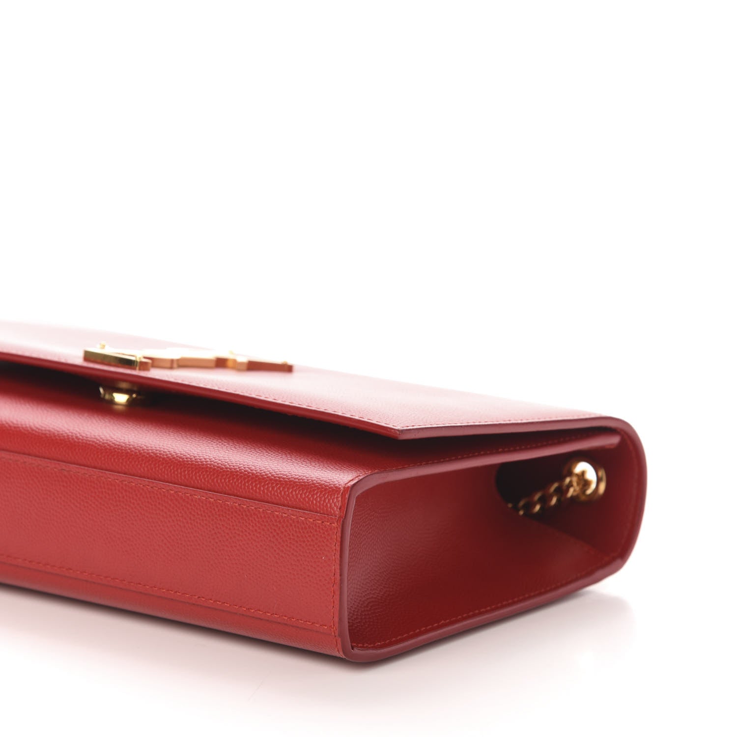 Saint Laurent Grain De Poudre Medium Monogram Kate Satchel Red 8 of 9
