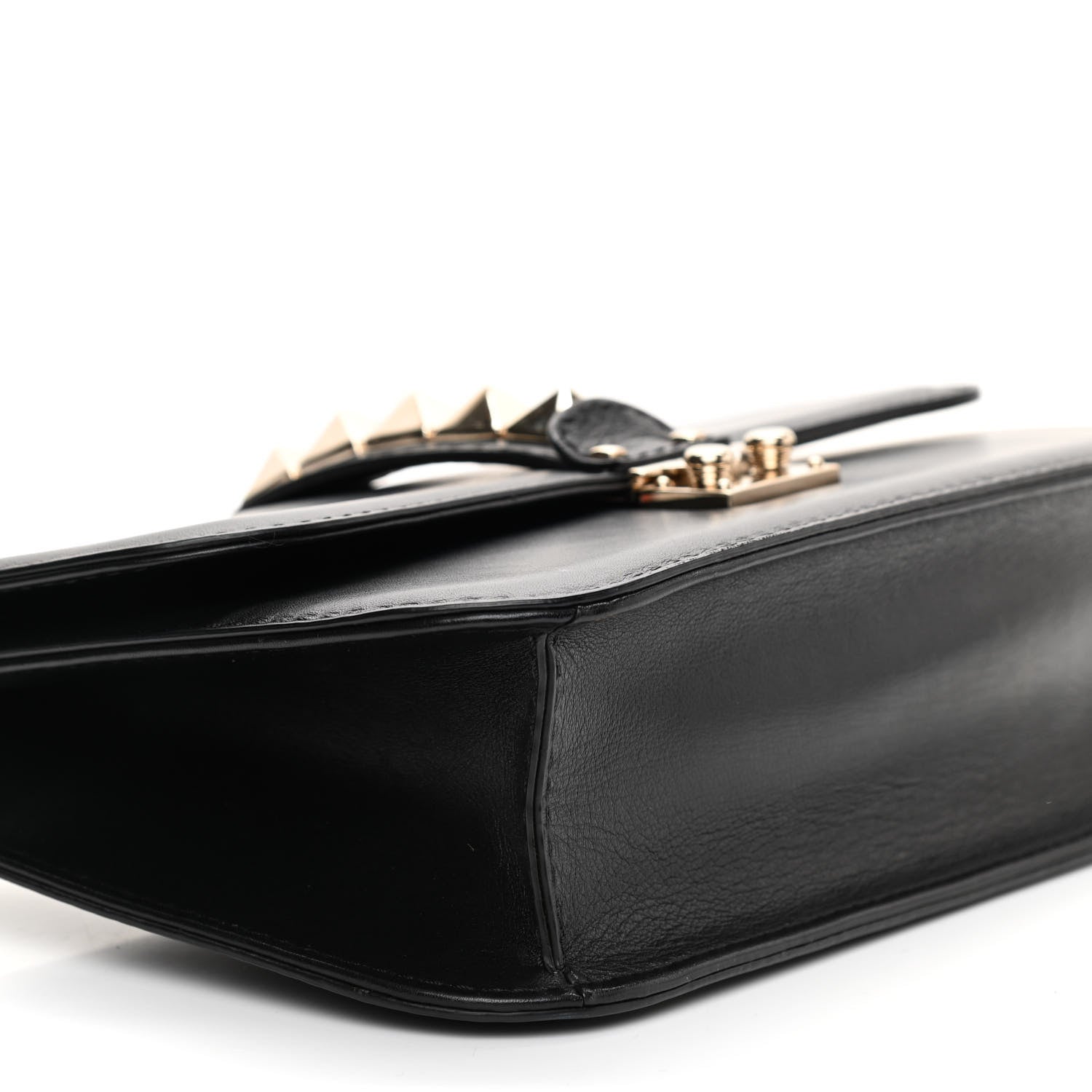 Valentino Garavani Vitello Medium Glam Lock Rockstud Flap Black 7 of 8