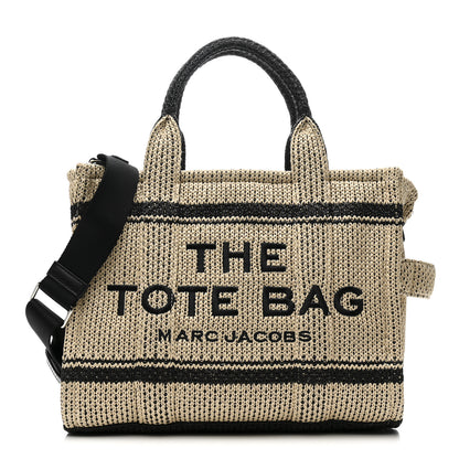 Marc Jacobs Straw Jacquard Medium The Traveler Tote Bag Natural 1 of 14