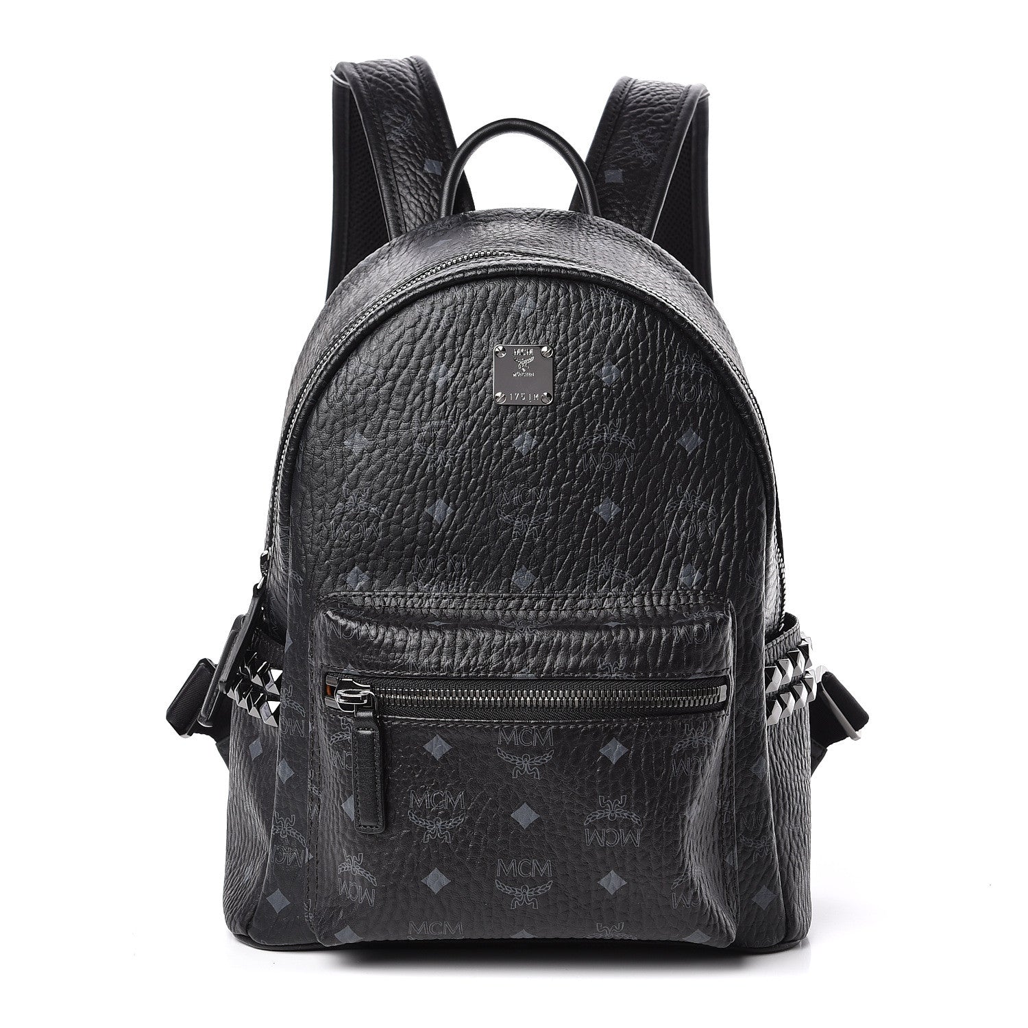 MCM Visetos Small Side Stud Stark Backpack Black 1 of 10