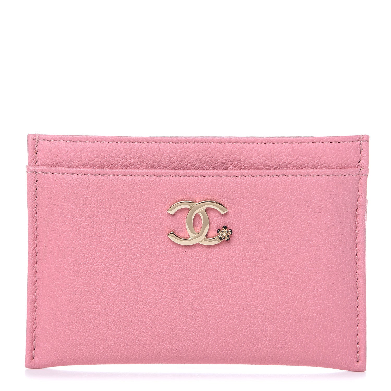 Chanel Goatskin CC Card Holder Pink 1 of 8