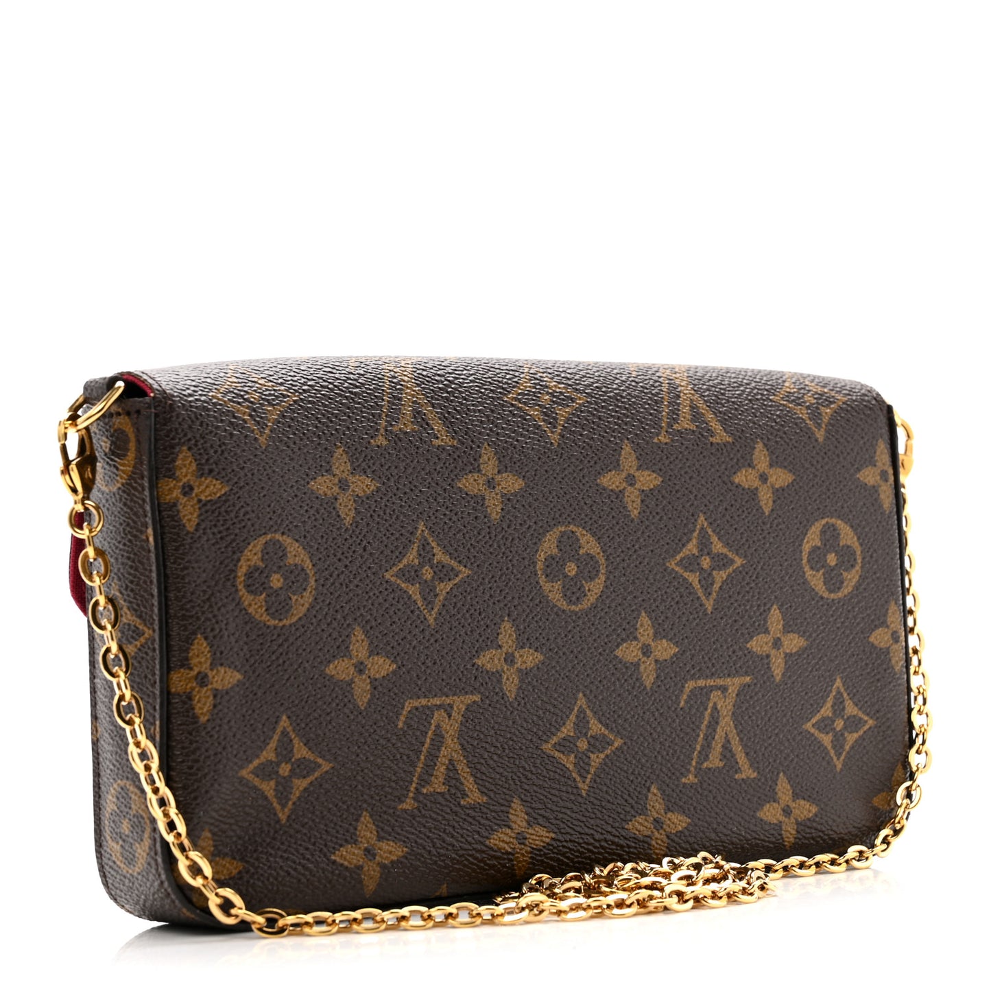 Monogram Pochette Felicie Chain Wallet Fuchsia