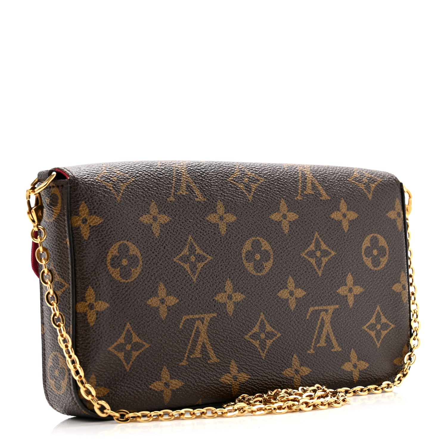 Louis Vuitton Monogram Pochette Felicie Chain Wallet Fuchsia 4 of 13