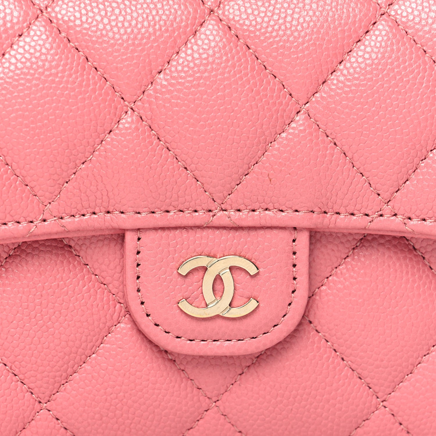 Chanel Caviar Quilted Medium Flap Wallet Pink 10 of 11