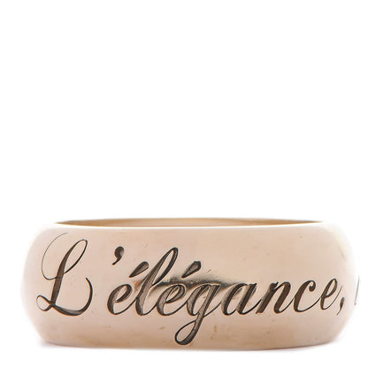 Chanel Wide L'Elegence French Quote Bangle Gold 1 of 6
