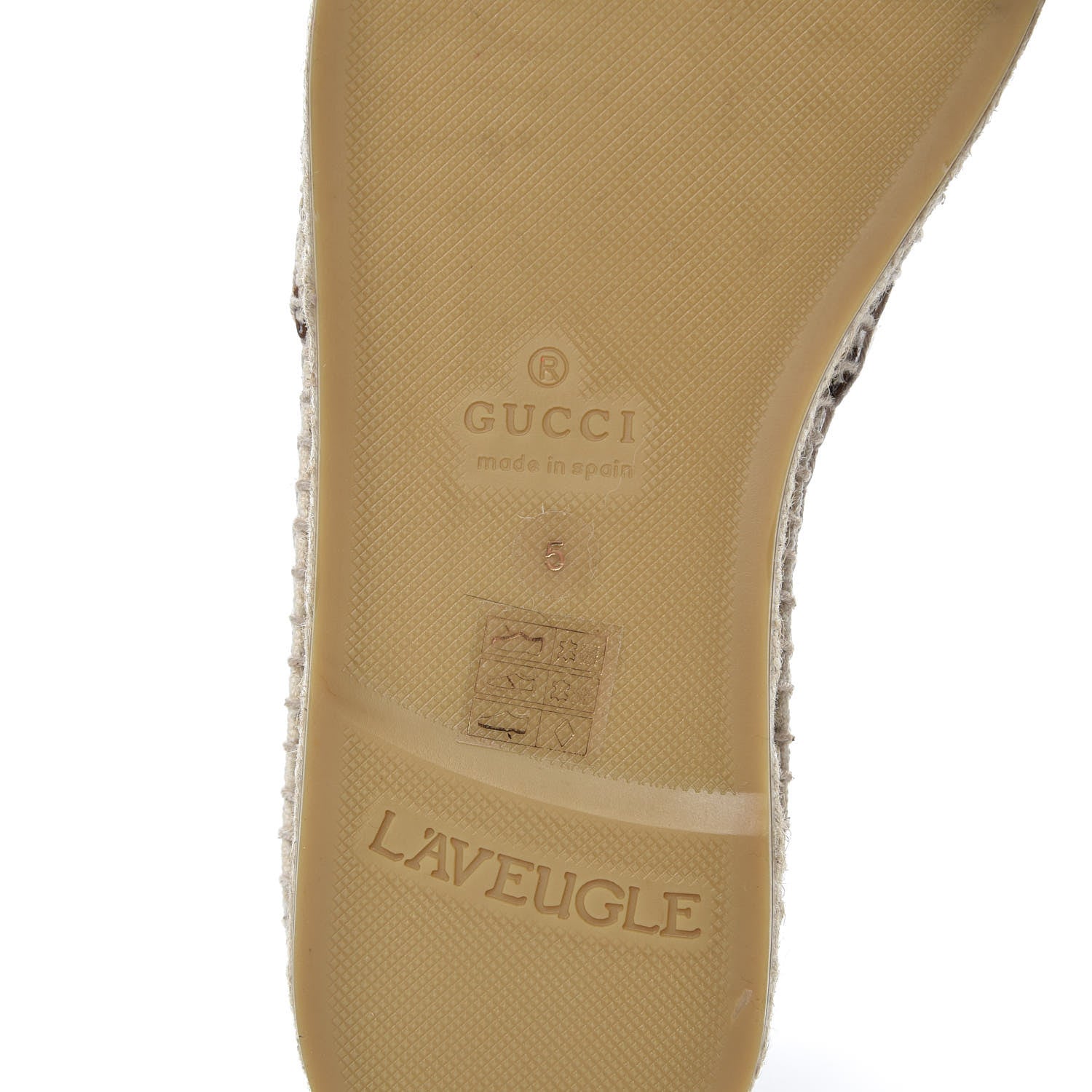 Gucci Canvas Miro Soft Calfskin Logo Mens Espadrilles 5 Greggio Cuir 6 of 10